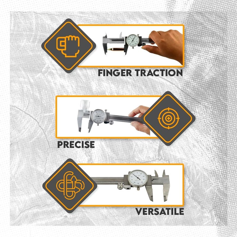 SE 6-Inch Dial Caliper (SAE Only) - Precision Measurement Tool with Storage Case - Image 4