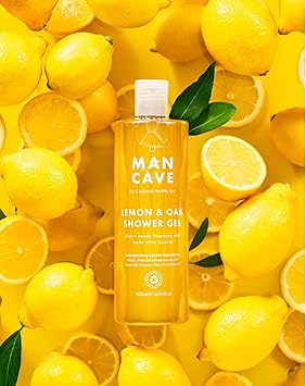 ManCave جل استحمام مان كايف بالليمون والبلوط للرجال برائحة منعشة مع زيت الليمون والبرغموت وإكليل الجبل خالي من الكبريتات والبارابين طبيعي نباتي خالي من القسوة 500 مل عبوة من 2 - Image 3