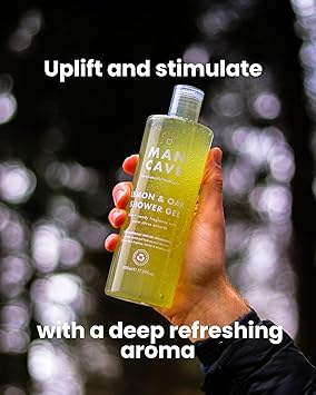 ManCave جل استحمام مان كايف بالليمون والبلوط للرجال برائحة منعشة مع زيت الليمون والبرغموت وإكليل الجبل خالي من الكبريتات والبارابين طبيعي نباتي خالي من القسوة 500 مل عبوة من 2 - Image 2