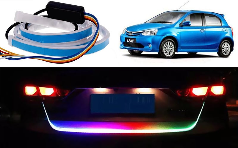 Selifaur 48Inch Ice Blue & Red DRL LED Brake with Side Turn Signal & Parking Indication Trunk | Boot | Dicky Light for Etios Liva - Image 1