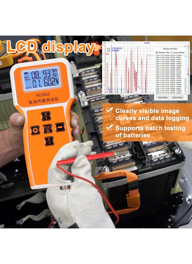 Generic - RC3563 200Ω 100V Handheld Portable Battery Internal Resistance Voltage Tester 3-digit Display Battery Tester High-precise True Four-wire AC Lithium Lead-acid Lithium Battery Detector - Image 1