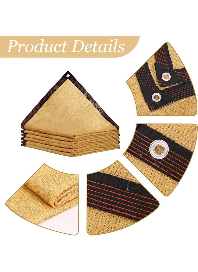 HQ-GAMING Sun Shade Cloth Cover Mesh with Grommets Sun Shade Sail Garden Sunblock Shade Cloth Shading Net Sun Canopies for Greenhouse Garden Plants Sail Net Sun Protection Fabric Mesh (Yellow)  - Image 2