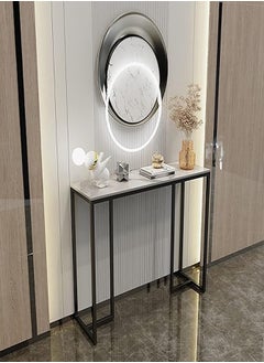 AGD Metal Side Table, Entryway Console Table with Wood Top, Modern Entryway Table, Industrial Behind Sofa Table, Rectangle Hallway Table, for Home and Office  - Image 5
