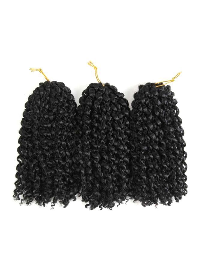 NIBEMINENT Pack Of 3 Wavy Hair Extension Black 8inch