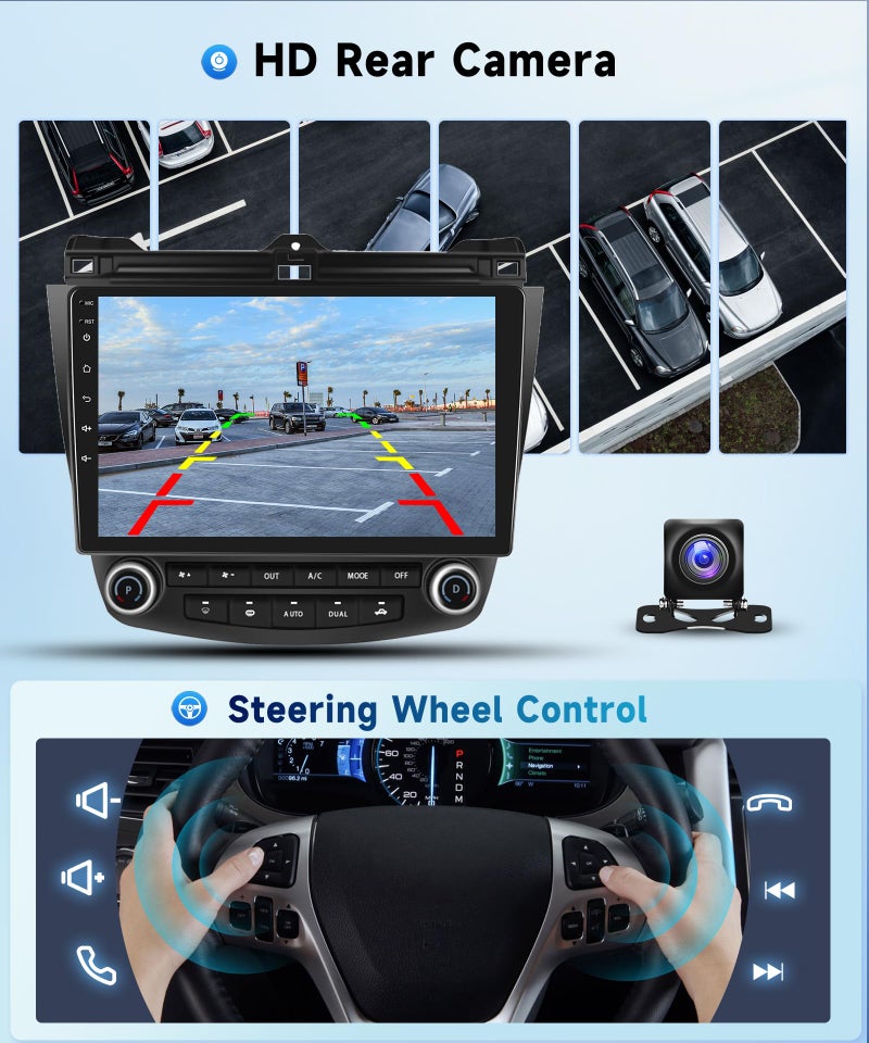 Podofo 5Ghz WiFi Car Radio Stereo for Honda Accord 2003-2007 Android 15,10.1 inch Capacitive HD Touch Screen with Wireless carplay&Android Auto GPS Navigation WiFi Bluetooth USB FM Car Audio SWC 2G+64G - Image 3
