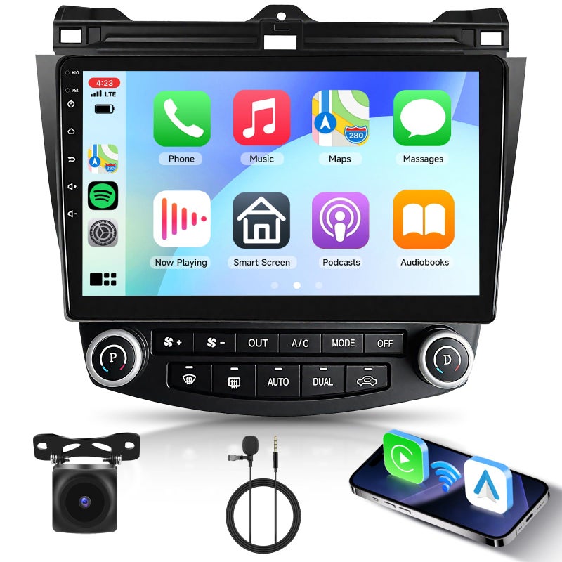 Podofo 5Ghz WiFi Car Radio Stereo for Honda Accord 2003-2007 Android 15,10.1 inch Capacitive HD Touch Screen with Wireless carplay&Android Auto GPS Navigation WiFi Bluetooth USB FM Car Audio SWC 2G+64G - Image 1
