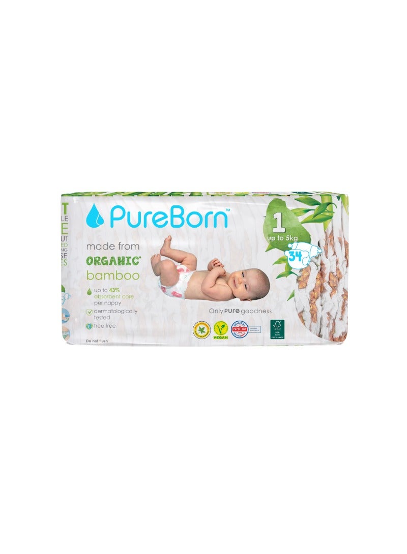 PureBorn Organic Diapers Size-1 Upto 5kg Single Pack With Pineapple Print