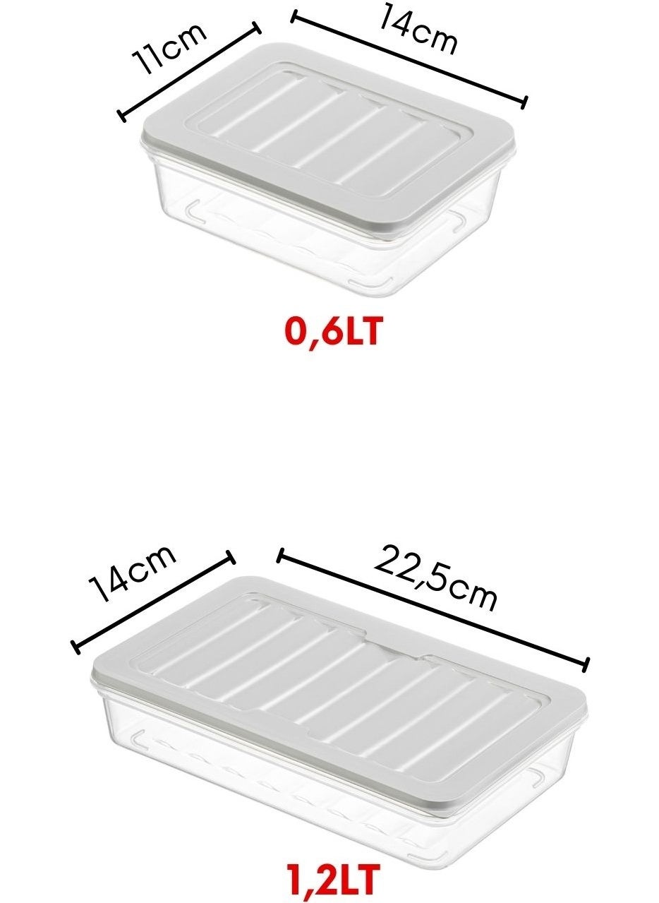 Nandy Home Set of 6 Freshbox Storage Container Suitable for Microwave and Freezer Set 2 - X2 1.2 Lt / X4 0.6 Lt  - Image 5