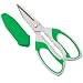 BoFuYuan 8Inch Utility Scissors All Purpose Heavy Duty Serrated Blade Green Comfort Grip for Cutting Carpet Cardboard Leather Fabric Multipurpose Sharp Shears for Kitchen Garden Office Carft - Image 2