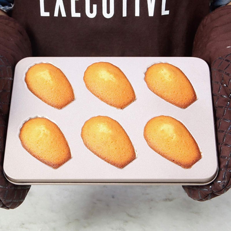 CANDeal CAN_Deal Non Stick Heav-gauge Steel 6 Holes Madeleine Baking Tray, Cake Baking Mould Pan, Produce Cake Size 8 x 5 x 1.5cm - Image 4