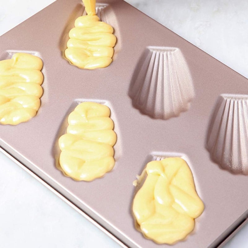 CANDeal CAN_Deal Non Stick Heav-gauge Steel 6 Holes Madeleine Baking Tray, Cake Baking Mould Pan, Produce Cake Size 8 x 5 x 1.5cm - Image 5
