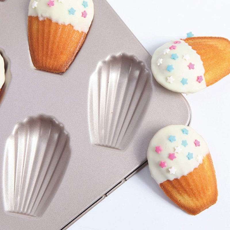 CANDeal CAN_Deal Non Stick Heav-gauge Steel 6 Holes Madeleine Baking Tray, Cake Baking Mould Pan, Produce Cake Size 8 x 5 x 1.5cm - Image 3