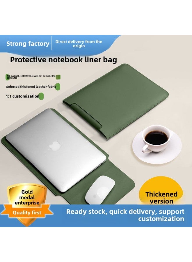 Spot Suitable For Apple Computer Huawei Lenovo Notebook Liner Bag Protective Cover Macbook Protective Cover-Color:Khaki  Upgraded Thickened Protective Machine-Applicable Models:15.6/16inch  - Image 2