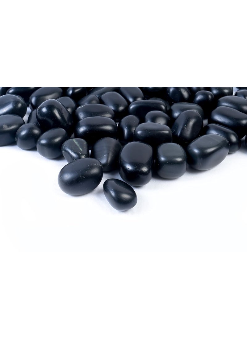 ARE ARE Aeora Rocks Black Obsidian Tumble Stone Pack of 5 Pieces Original Black Obsidian Natural Healing Tumbled Stones for Chakra Healing Balancing Reiki Meditation and Yoga Spiritual  - Image 2
