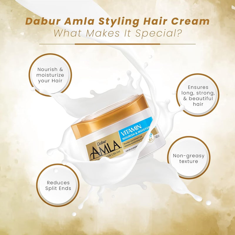 Vitamin Styling Hair Cream (125mL) | Helps Dry and Under-Nourished Hair | Nourishes and Moisturizes Hair | Non-Sticky and Non-Greasy | 24-Hour Active Nourishment System - Image 5