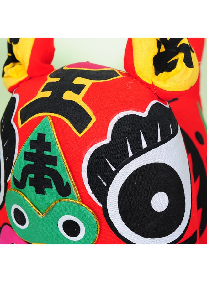 Handmade Cloth Tiger Folk Crafts Ornaments Special Gifts To Foreigners Manufacturers Supply-Color:Yellow-Specifications:Red - Image 3