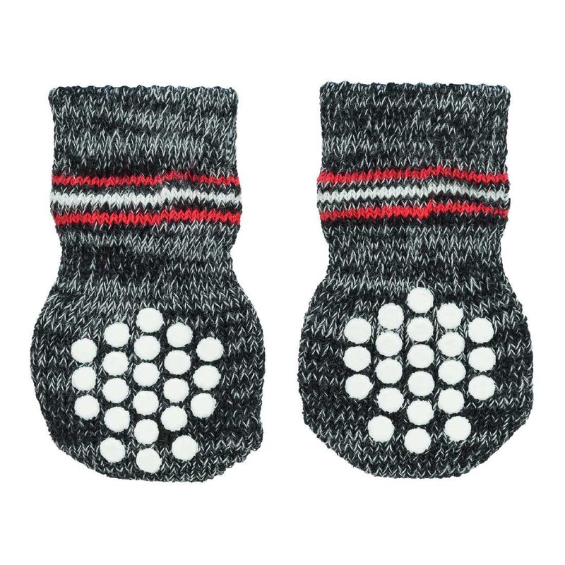 Trixie Non-Slip Socks for Dogs, Paw Protecter, Protect from Small Wounds, Cold Floors and Dusty Furniture, Grey (Color May Vary), 2 pcs (XXS-XS) - Image 2
