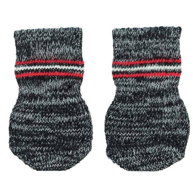 Trixie Non-Slip Socks for Dogs, Paw Protecter, Protect from Small Wounds, Cold Floors and Dusty Furniture, Grey (Color May Vary), 2 pcs (XXS-XS) - Image 1