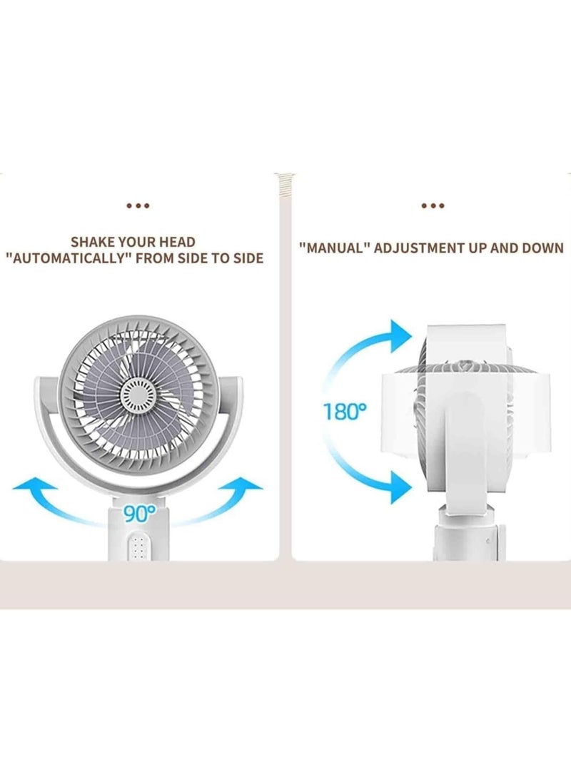 مروحة أرضية DENX Air Circulation مع جهاز تحكم عن بعد، مروحة قائمة 3 في 1 قابلة للتعديل الارتفاع، 90 درجة اهتزازية، 5 سرعات تشغيل صامتة، مروحة مكتب محمولة وقاعدة، قابلة لإعادة الشحن عبر USB-C للمنزل والمكتب، DX2607