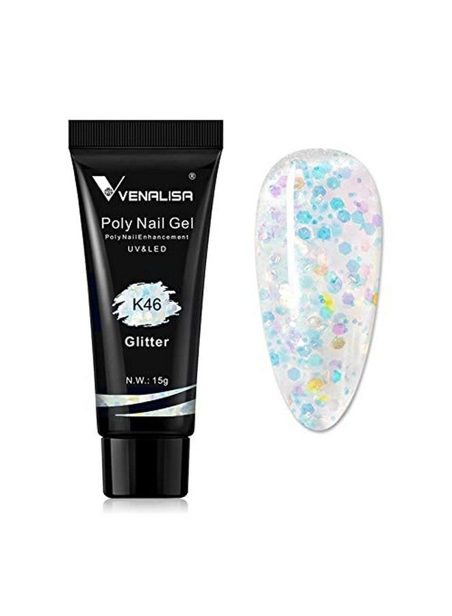 Venalisa Poly Builder Gel - Poly Nail Gel, 15g Acrylic Polish Extension, Transparent Camouflage, Manicure and Pedicure Art (Poly-15g-K46) - Image 1