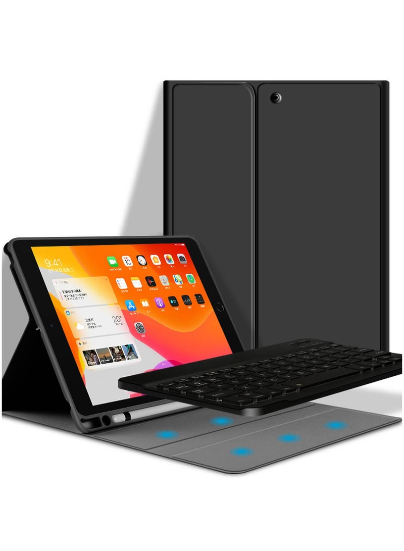 GREEN LION Premium iPad Leather Case with Detachable Wireless Keyboard ( English/Arabic ) & Pencil Slot, 360 Protection, Foldable Closing Compatible For iPad Mini6 8.3" 2021 - Black - Image 1