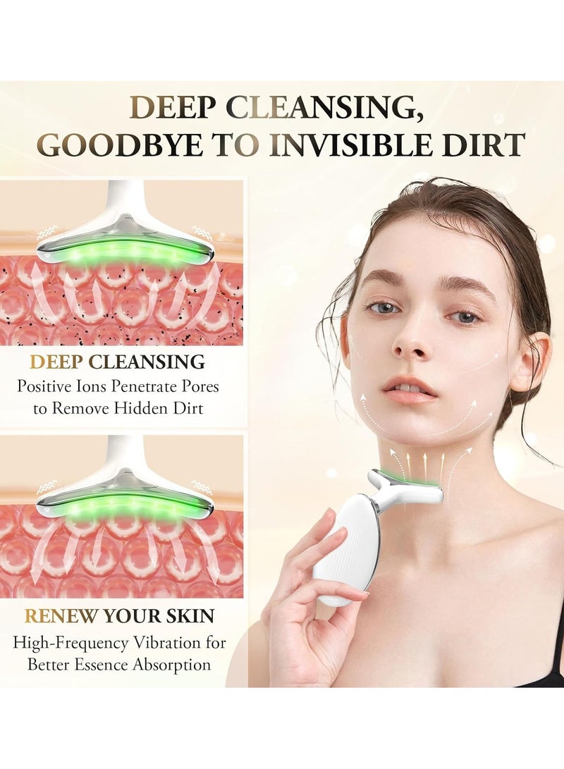 جهاز تدليك الوجه بـ 7 أوضاع، أداة تجميل مضادة للتجاعيد، أداة تجميل الوجه على شكل حرف V بدرجة حرارة 45 درجة مئوية، شد البشرة ورفعها، تدليك الوجه EMS، أداة تجميل الوجه للنساء على شكل حرف V - Image 2