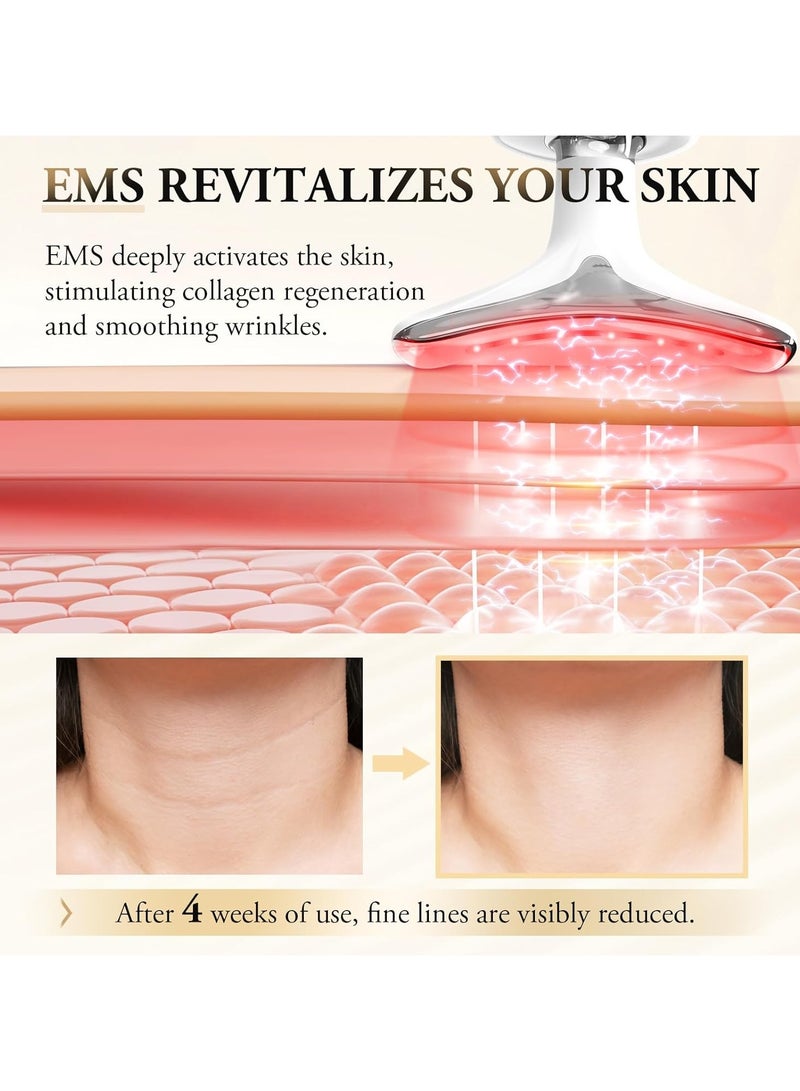 جهاز تدليك الوجه بـ 7 أوضاع، أداة تجميل مضادة للتجاعيد، أداة تجميل الوجه على شكل حرف V بدرجة حرارة 45 درجة مئوية، شد البشرة ورفعها، تدليك الوجه EMS، أداة تجميل الوجه للنساء على شكل حرف V - Image 3