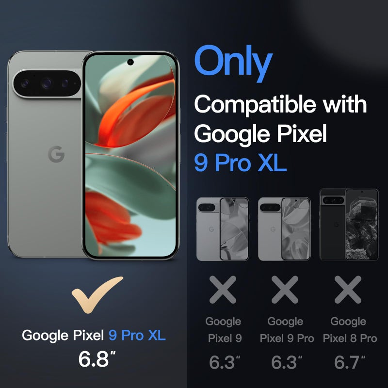 JETech Magnetic Case for Google Pixel 9 Pro XL 2024, Compatible with MagSafe, Translucent Matte Back Shockproof Phone Cover (Hazel) - Image 2