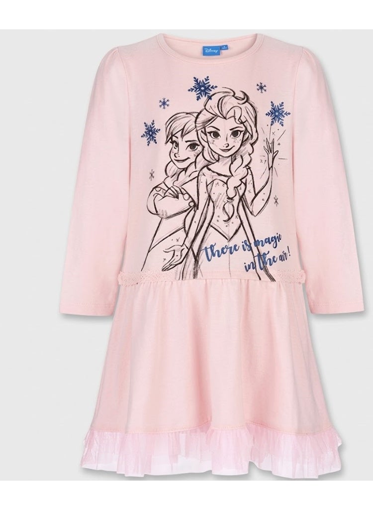Disney Frozen dress for girls featuring elsa and anna  by Kids TV100%cotton - Image 1
