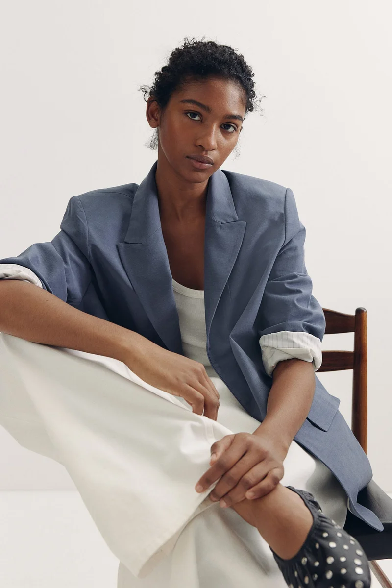 اتش اند ام Lyocell-blend blazer