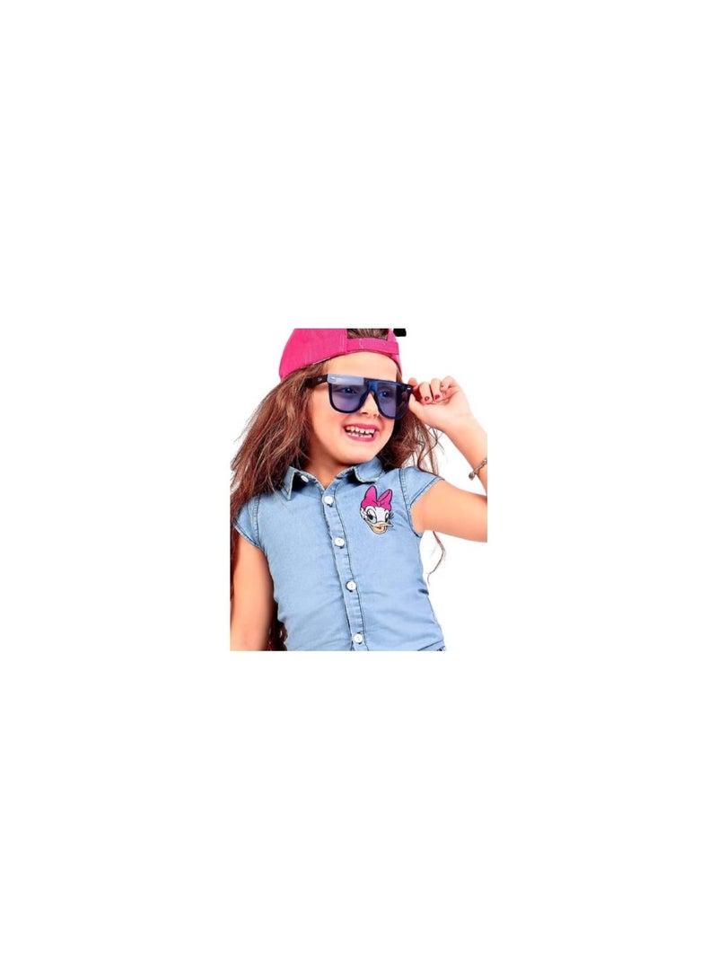 Light blue jeans short and blouse set  - Image 1