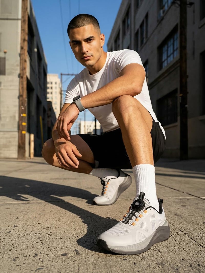Bacca Bucci ION Glide – Advanced Performance Sports Shoes with Rotary Lacing & Ultra-Comfort Insocks Grey UK 7 - Image 3