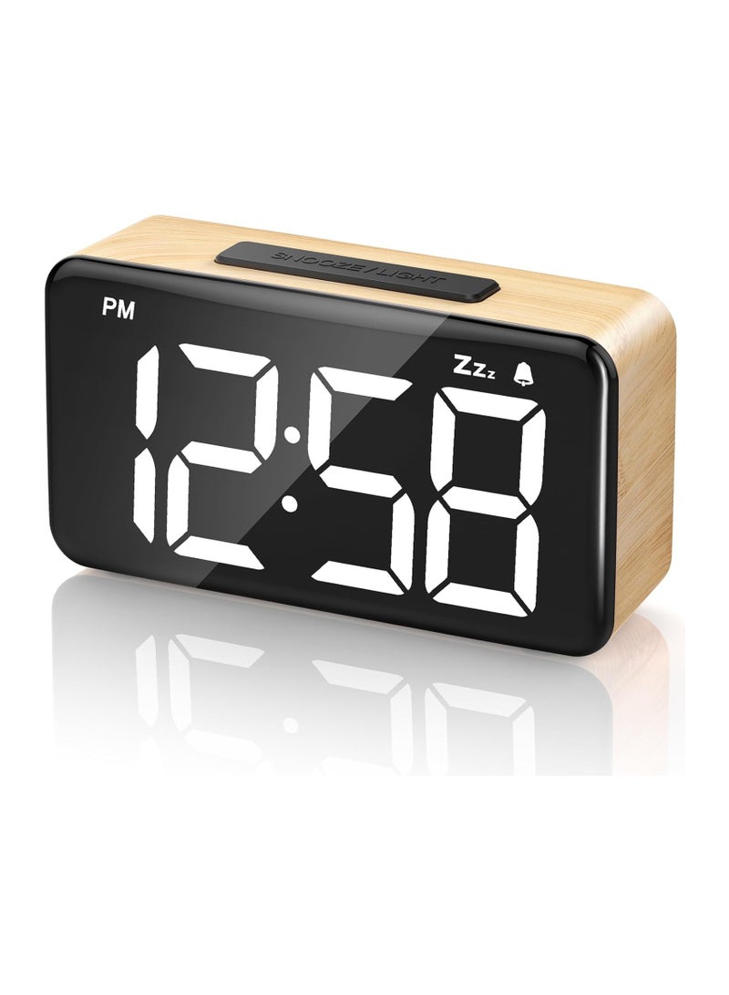 Sleek Digital Alarm Clock with Large LED Display - Adjustable Brightness, Snooze Function, and Power-off Memory - Perfect for Bedrooms and Thoughtful Gifts - Image 1