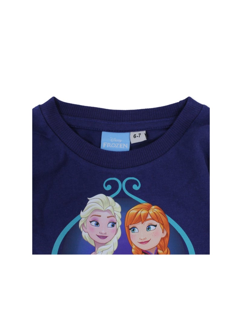 MTG Girls Cotton Long Sleeve Dress – Blue with Frozen Print - Image 3