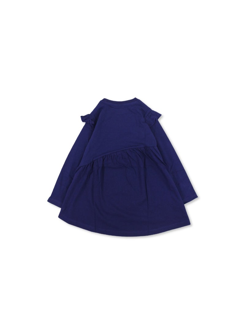 MTG Girls Cotton Long Sleeve Dress – Blue with Frozen Print - Image 2
