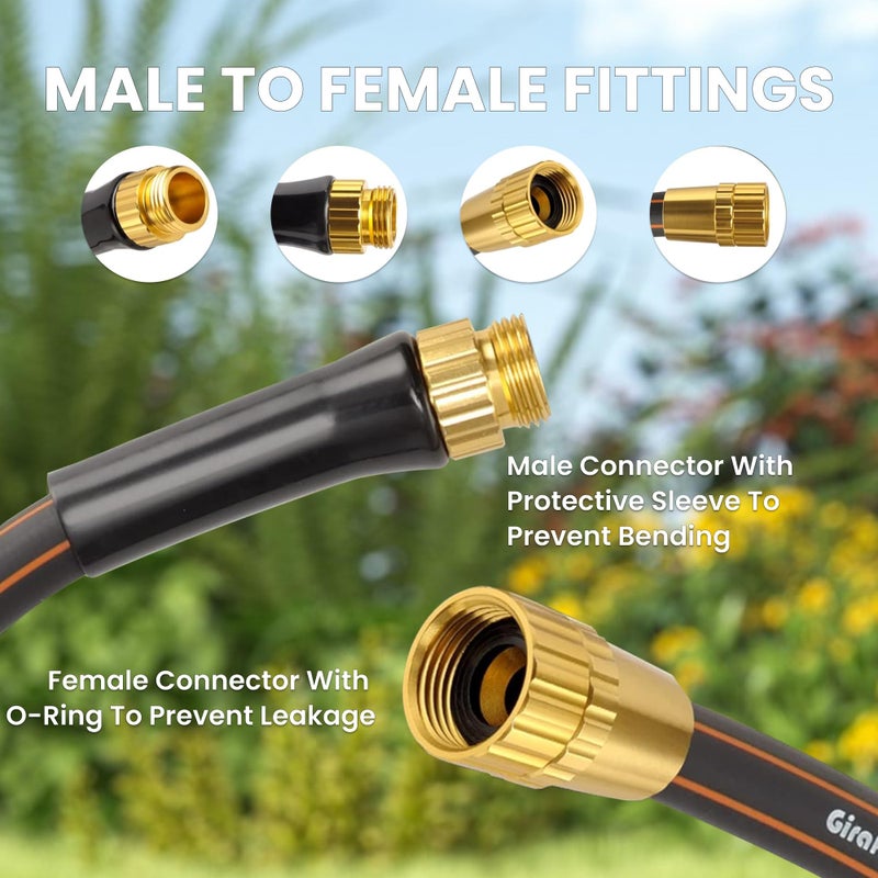 Giraffe Tools Garden Hose 6ft x 5/8", Short Water Hose Lightweight, Flexible Hose with Swivel Handle, Male to Female Fittings - Image 2