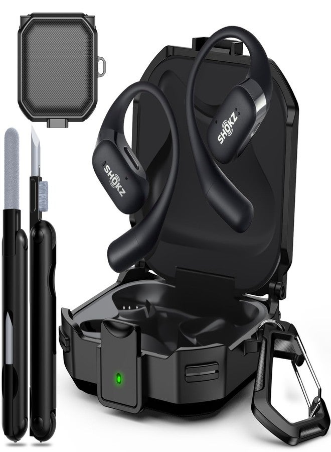 TNSNK 【Secure Locking】SHOKZ OpenFit Case with Cleaning Kit and Keychain, Soft TPU Cover Compatible with SHOKZ OpenFit Open Ear Headphones True Wireless Bluetooth, Proof Protection - Image 1