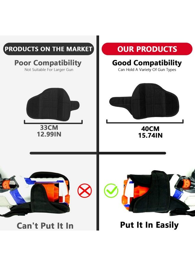 BOROLA جراب ساق تكتيكي قابل للتعديل متوافق مع مسدس Nerf Elite Series Blaster (أسود) - Image 3