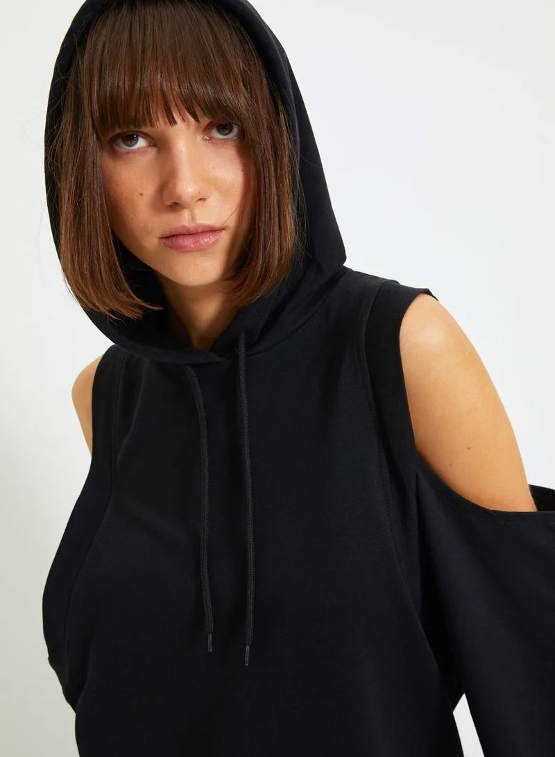 trendyol Cut Out Detail Hoodie