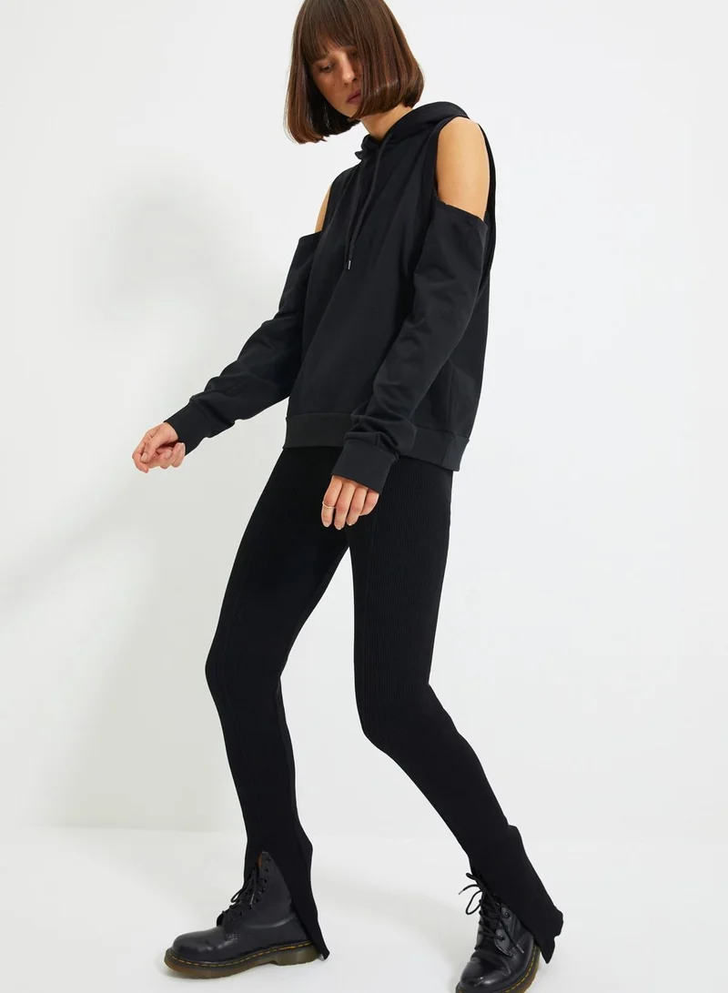 trendyol Cut Out Detail Hoodie