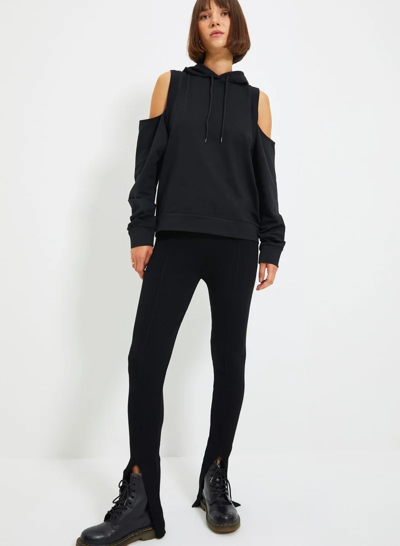 trendyol Cut Out Detail Hoodie
