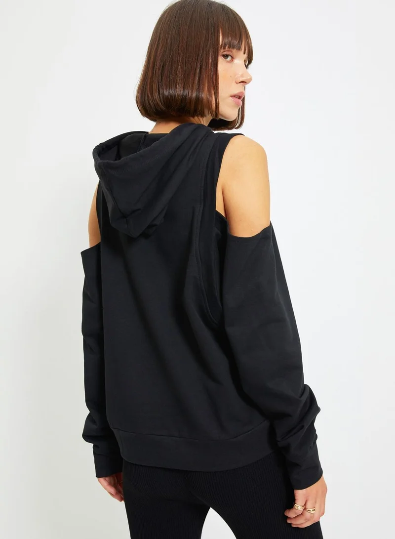 trendyol Cut Out Detail Hoodie