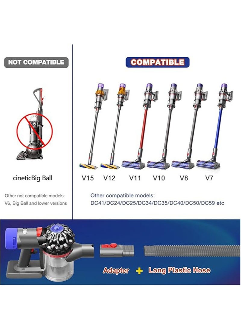 أبوستيم مجموعة تنظيف فتحة مجفف الملابس، متوافقة مع ملحقات مكنسة دايسون لإزالة الوبر، تزيل الوبر العميق، محول يناسب دايسون V6، V7، V8، V10، V11، V12، V15، وغيرها من ملحقات المكنسة الكهربائية اللاسلكية (رمادي) - Image 2