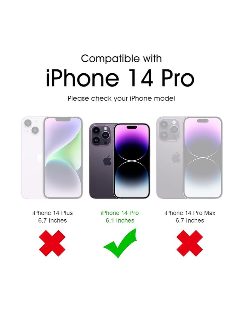 أكاليكس جراب جلدي مع قبضة لهاتف iPhone 14 Pro، غطاء مغناطيسي وحامل وحامل للسيارة، حامل عمودي وأفقي، بدون استخدام اليدين، لهاتف iPhone 14 Pro (رمادي) - Image 2