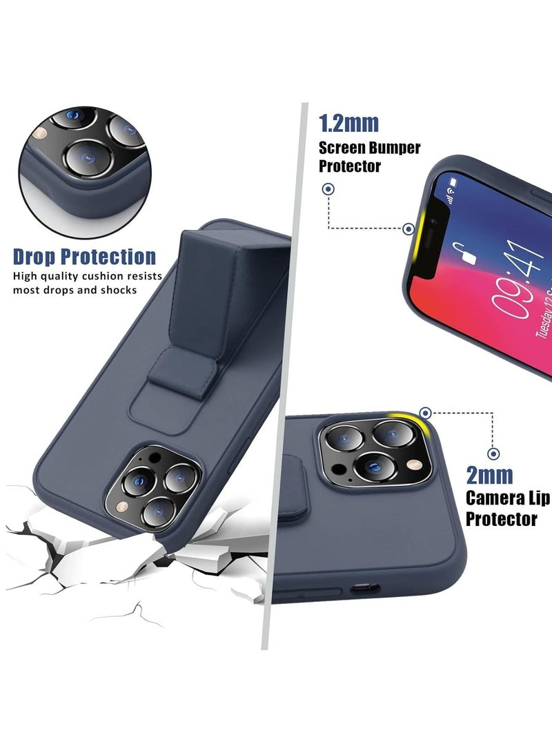 ACLIX Leather Case with grip for iPhone 14 Pro, Magnetic Cover Car Mount Kickstand & Holder, Stand Vertical & Horizontal Case, Hand Free, for iPhone 14 Pro (Grey) - Image 2