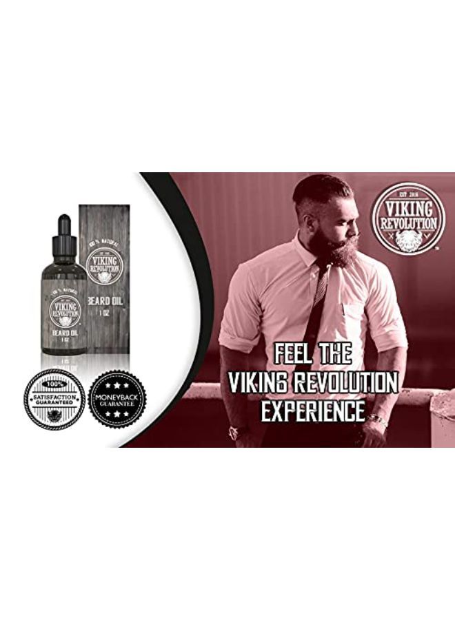 Viking Revolution Beard Oil Conditioner - All Natural Unscented Argan & Jojoba Oils - Softens, Smooths & Strengthens Beard Growth - Grooming Beard And Mustache Maintenance Treatment, 1 Pack - Image 4