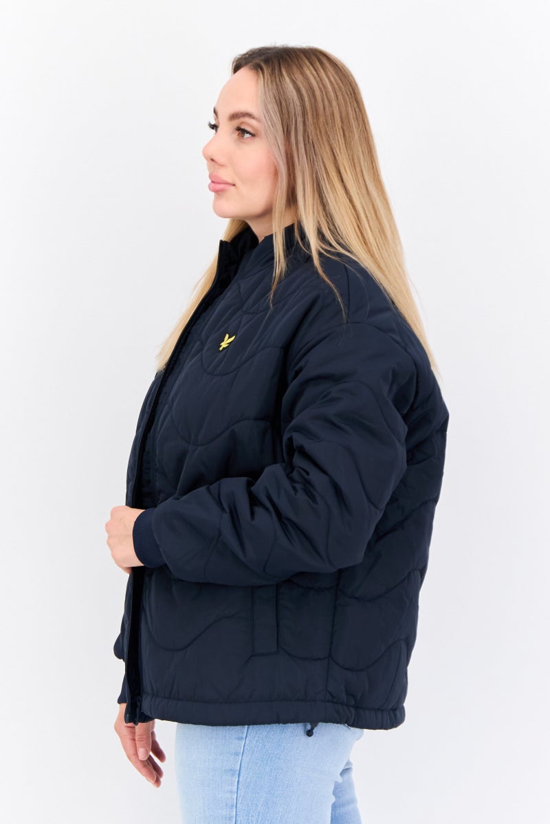 Lyle & Scott Women Brand Logo Quilted Jacket, Dark Navy - Image 3