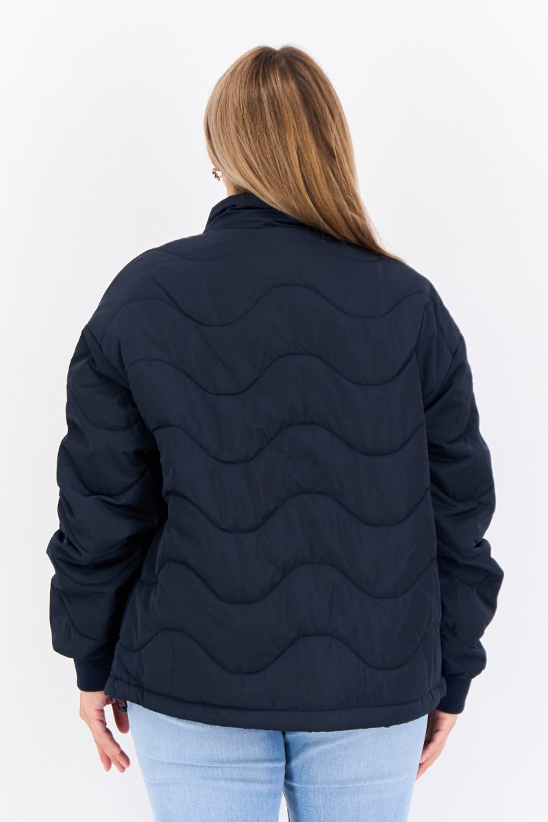 Lyle & Scott Women Brand Logo Quilted Jacket, Dark Navy - Image 2