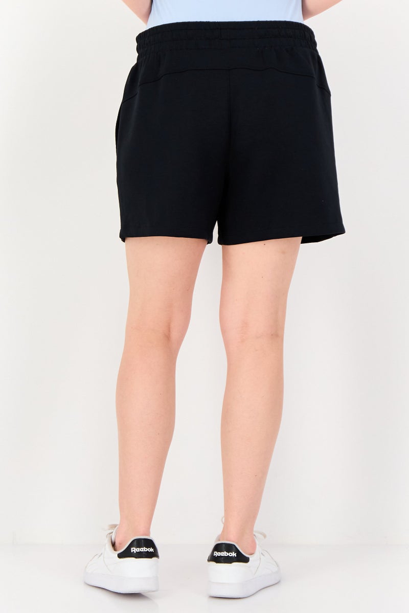 Member's Mark Women Regular Fit Drawstring Plain Shorts, Black - Image 3