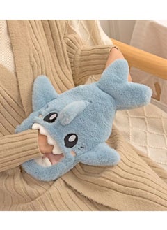 Generic Cute Cartoon Shark Plush Hand Warmer Hot Water Bag Lake Blue [25.5 * 18cm]] 
